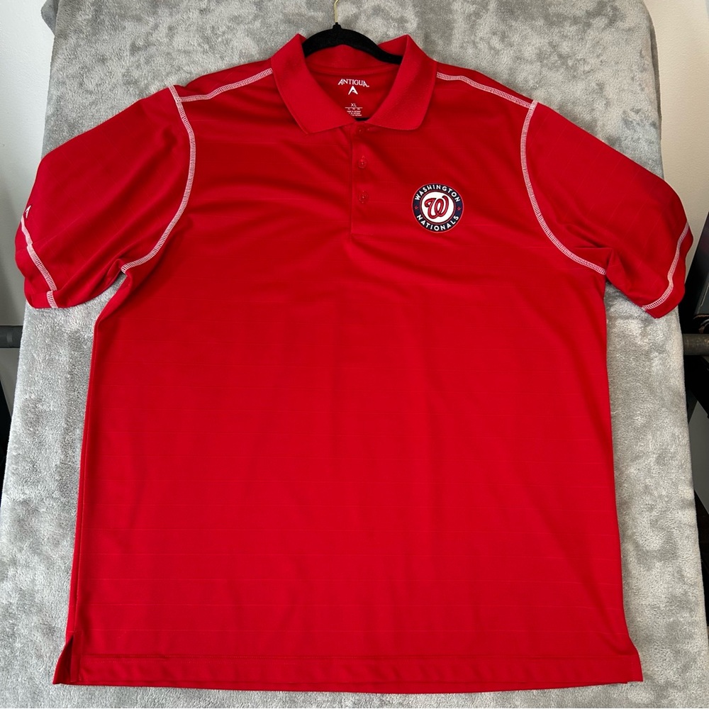 Washington Nationals Antigua Brand Men’s XL Red Polo Shirt MLB Size Extra Large